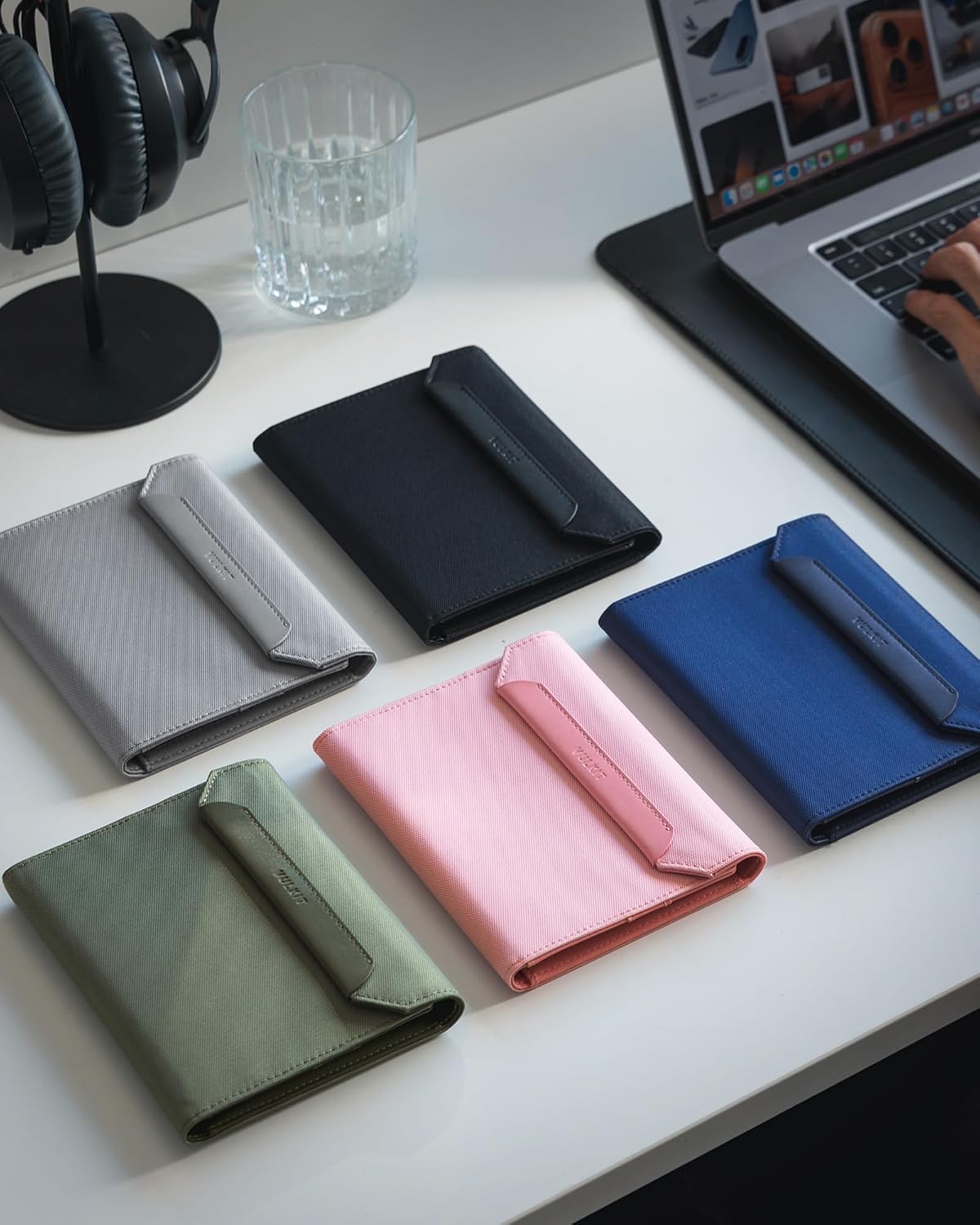 RFID Blocking Leather Passport & Card Holder, Dual Person Travel Passport Wallet with Secure Magnetic Closure, Green
