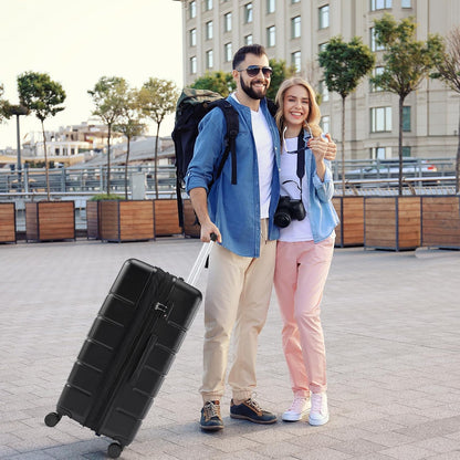 Carry on Luggage, Hard Shell ABS Suitcase with Double Spinner Wheels, Lightweight Expandable Rolling Suit Case with TSA Lock, 21 Inch Charcoal Black