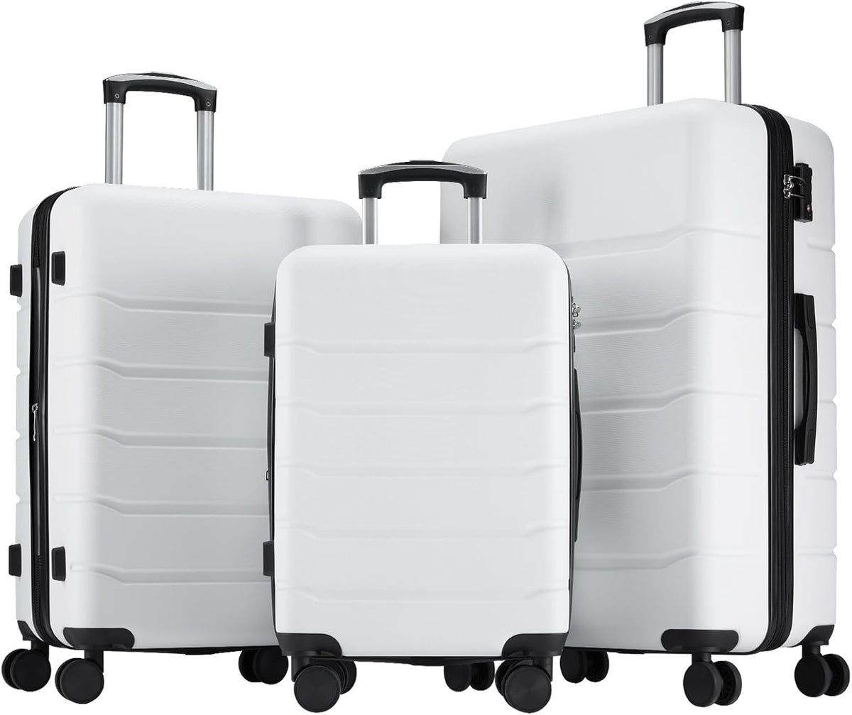 Carry on Luggage, Hard Shell ABS Suitcase with Double Spinner Wheels, Lightweight Expandable Rolling Suit Case with TSA Lock, 21 Inch Charcoal Black