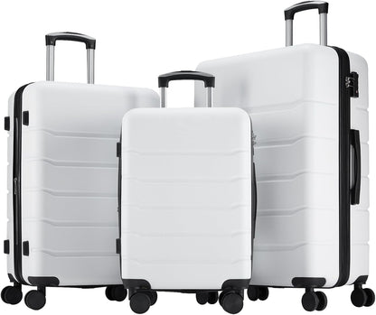 Carry on Luggage, Hard Shell ABS Suitcase with Double Spinner Wheels, Lightweight Expandable Rolling Suit Case with TSA Lock, 21 Inch Charcoal Black