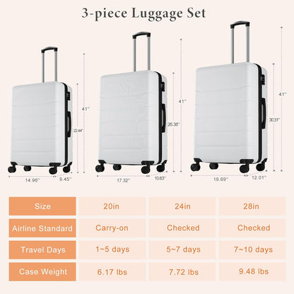 Carry on Luggage, Hard Shell ABS Suitcase with Double Spinner Wheels, Lightweight Expandable Rolling Suit Case with TSA Lock, 21 Inch Charcoal Black