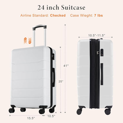Carry on Luggage, Hard Shell ABS Suitcase with Double Spinner Wheels, Lightweight Expandable Rolling Suit Case with TSA Lock, 21 Inch Charcoal Black