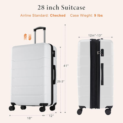 Carry on Luggage, Hard Shell ABS Suitcase with Double Spinner Wheels, Lightweight Expandable Rolling Suit Case with TSA Lock, 21 Inch Charcoal Black