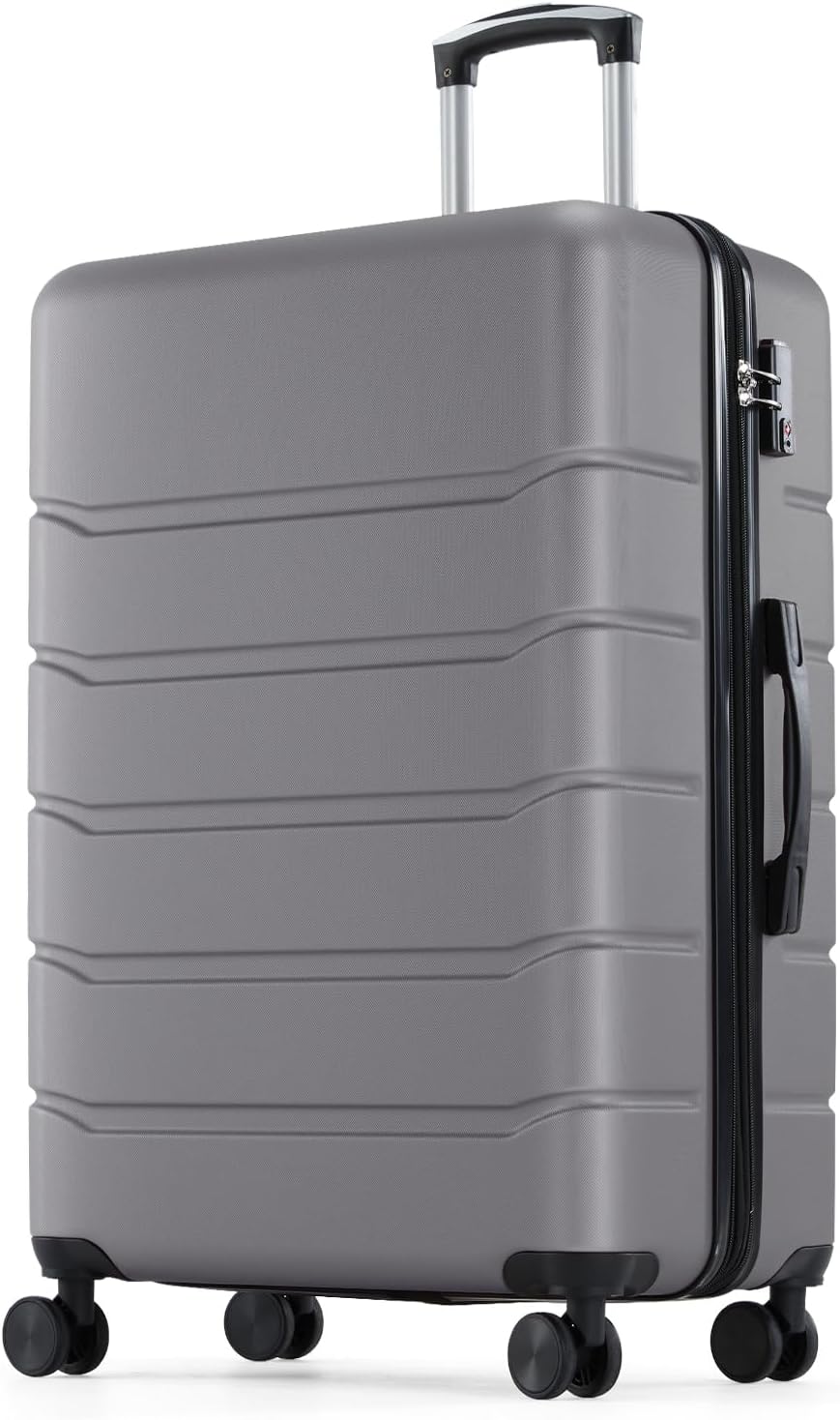 Carry on Luggage, Hard Shell ABS Suitcase with Double Spinner Wheels, Lightweight Expandable Rolling Suit Case with TSA Lock, 21 Inch Charcoal Black