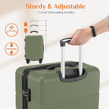 Carry on Luggage, Hard Shell ABS Suitcase with Double Spinner Wheels, Lightweight Expandable Rolling Suit Case with TSA Lock, 21 Inch Charcoal Black