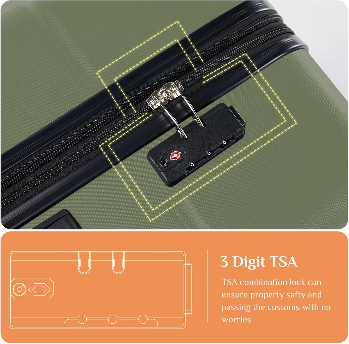 Carry on Luggage, Hard Shell ABS Suitcase with Double Spinner Wheels, Lightweight Expandable Rolling Suit Case with TSA Lock, 21 Inch Charcoal Black