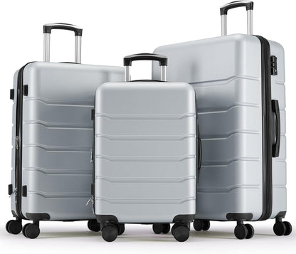 Carry on Luggage, Hard Shell ABS Suitcase with Double Spinner Wheels, Lightweight Expandable Rolling Suit Case with TSA Lock, 21 Inch Charcoal Black