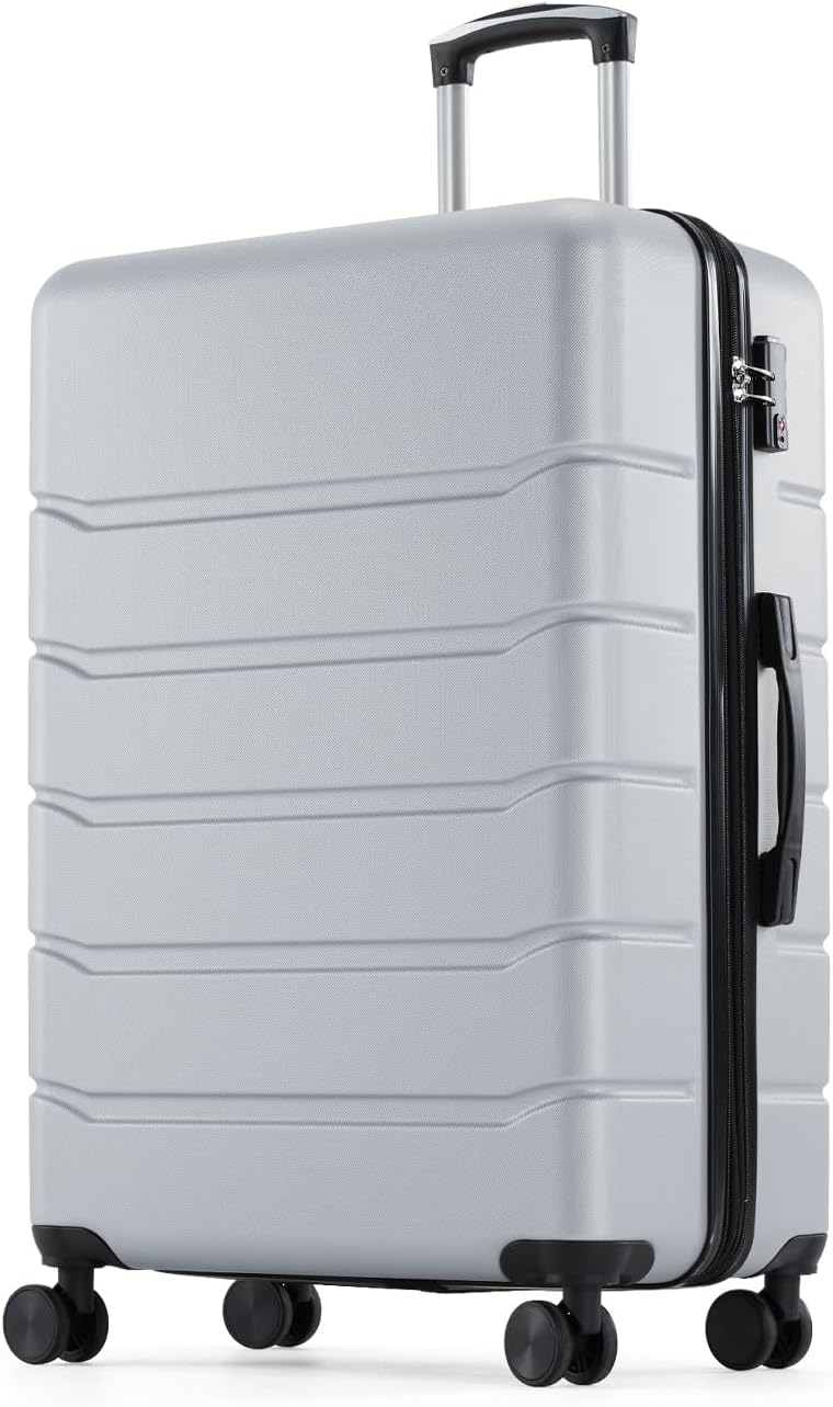 Carry on Luggage, Hard Shell ABS Suitcase with Double Spinner Wheels, Lightweight Expandable Rolling Suit Case with TSA Lock, 21 Inch Charcoal Black