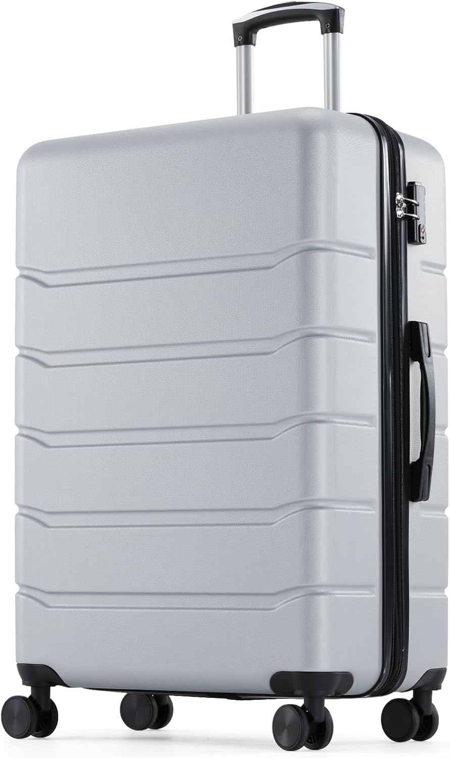 Carry on Luggage, Hard Shell ABS Suitcase with Double Spinner Wheels, Lightweight Expandable Rolling Suit Case with TSA Lock, 21 Inch Charcoal Black