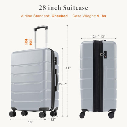 Carry on Luggage, Hard Shell ABS Suitcase with Double Spinner Wheels, Lightweight Expandable Rolling Suit Case with TSA Lock, 21 Inch Charcoal Black