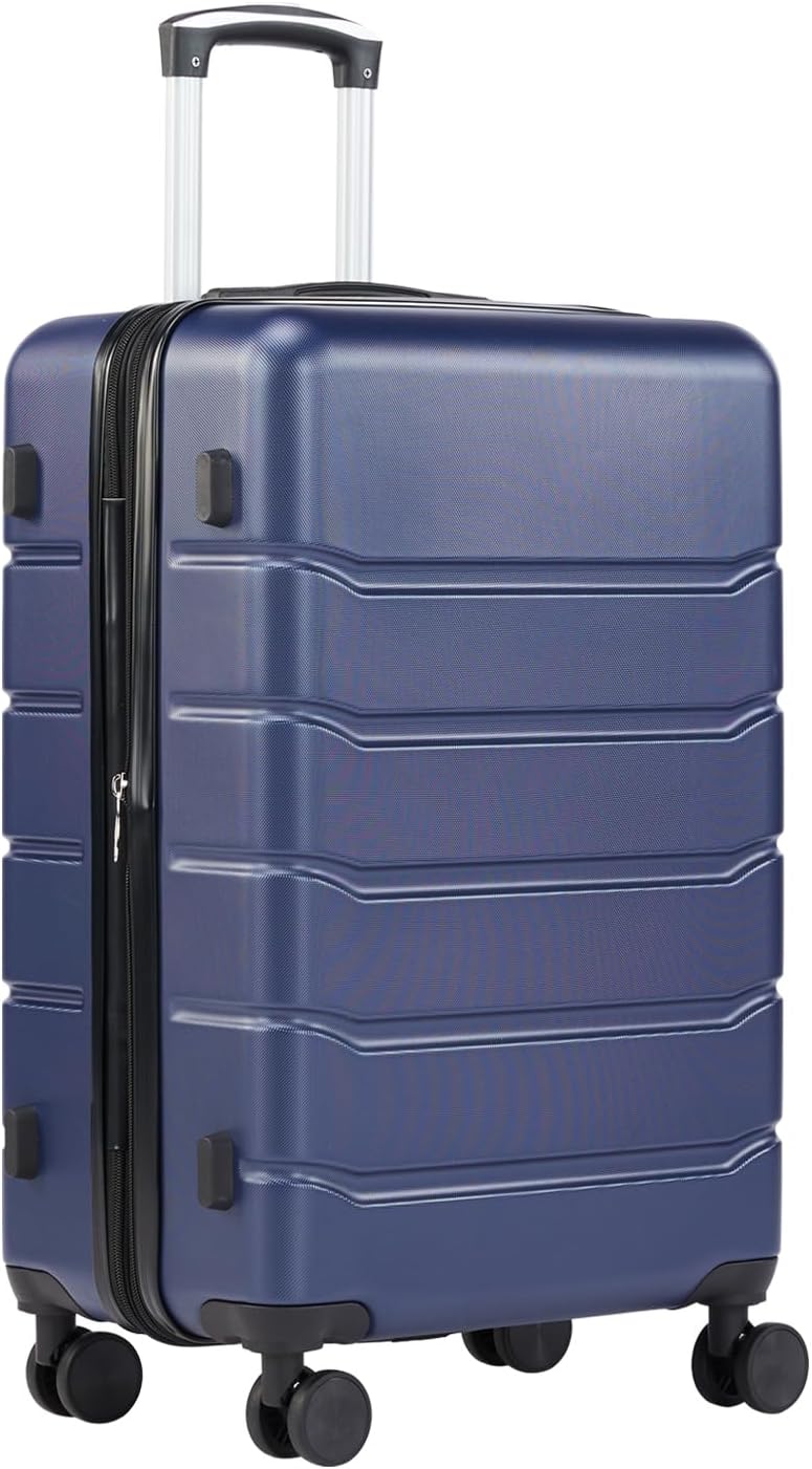 Carry on Luggage, Hard Shell ABS Suitcase with Double Spinner Wheels, Lightweight Expandable Rolling Suit Case with TSA Lock, 21 Inch Charcoal Black