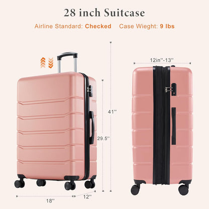 Carry on Luggage, Hard Shell ABS Suitcase with Double Spinner Wheels, Lightweight Expandable Rolling Suit Case with TSA Lock, 21 Inch Charcoal Black