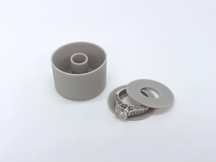 Travel Jewelry Box Case, Ring Holder on Shark Tank for Women Girls with Keychain, Small Jewelry Organizer Boxes Storage Case, Portable Key Chain