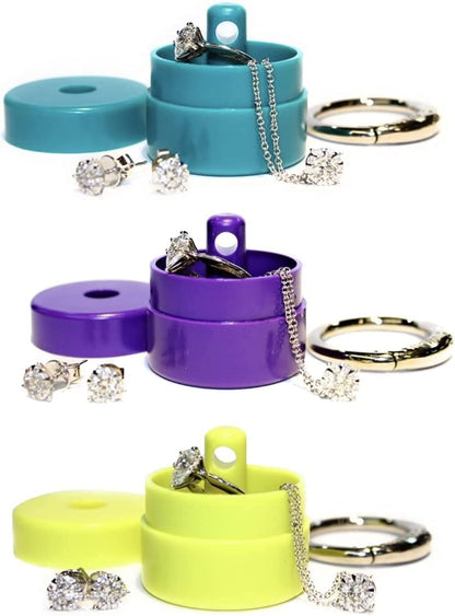 Travel Jewelry Box Case, Ring Holder on Shark Tank for Women Girls with Keychain, Small Jewelry Organizer Boxes Storage Case, Portable Key Chain