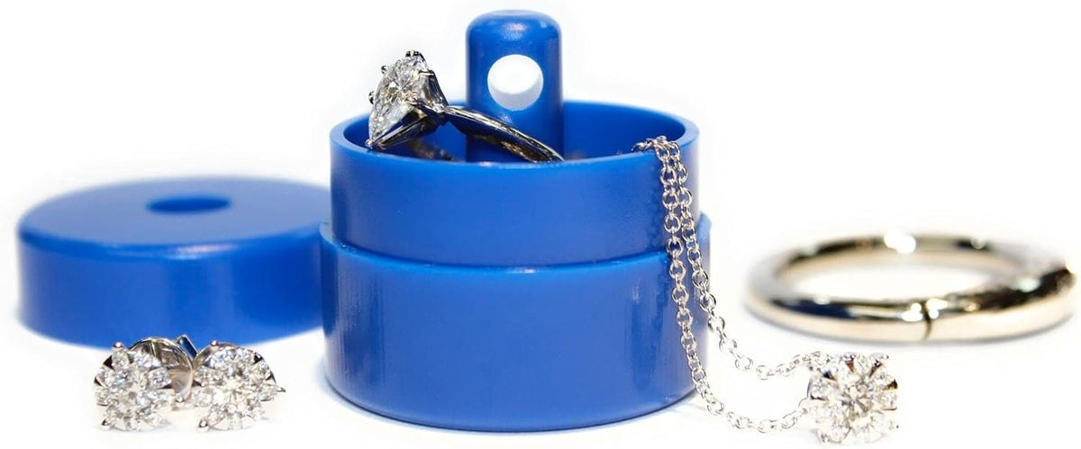Travel Jewelry Box Case, Ring Holder on Shark Tank for Women Girls with Keychain, Small Jewelry Organizer Boxes Storage Case, Portable Key Chain