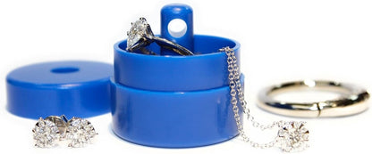 Travel Jewelry Box Case, Ring Holder on Shark Tank for Women Girls with Keychain, Small Jewelry Organizer Boxes Storage Case, Portable Key Chain