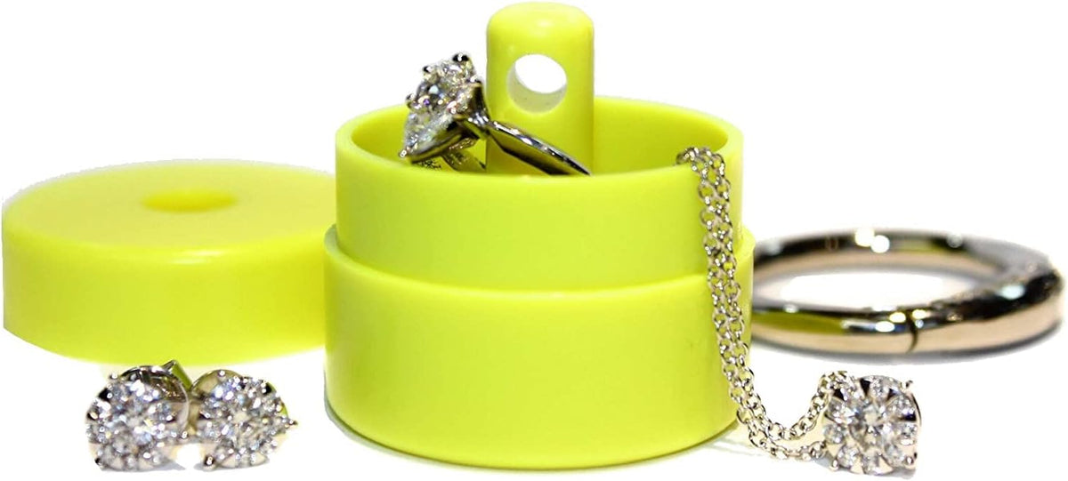 Travel Jewelry Box Case, Ring Holder on Shark Tank for Women Girls with Keychain, Small Jewelry Organizer Boxes Storage Case, Portable Key Chain