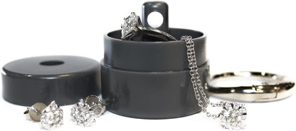 Travel Jewelry Box Case, Ring Holder on Shark Tank for Women Girls with Keychain, Small Jewelry Organizer Boxes Storage Case, Portable Key Chain