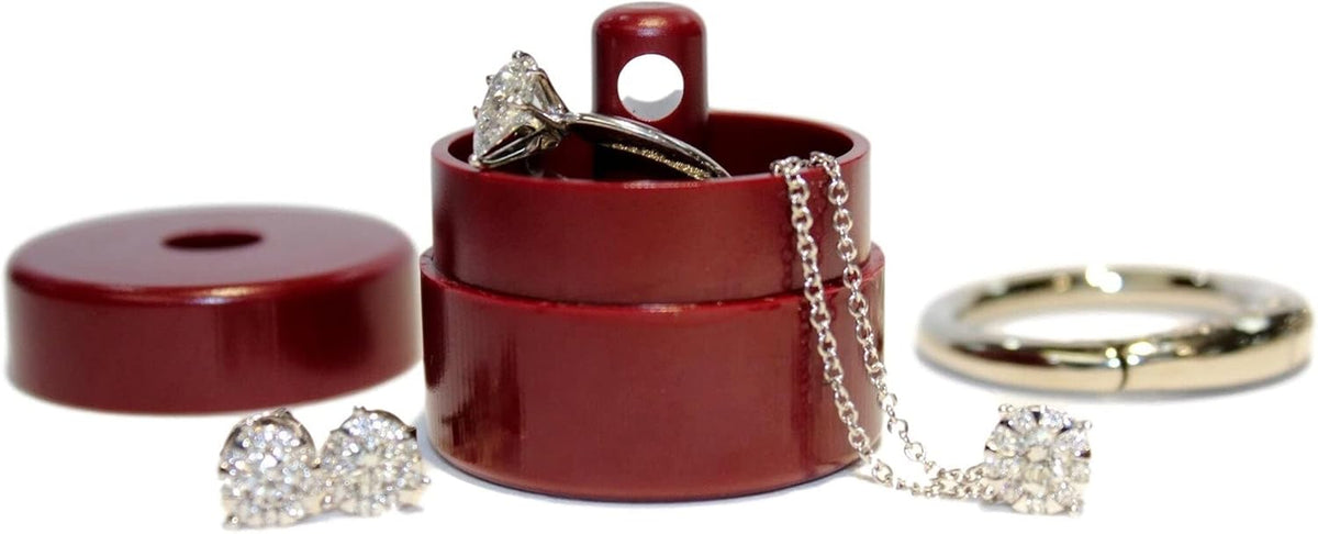 Travel Jewelry Box Case, Ring Holder on Shark Tank for Women Girls with Keychain, Small Jewelry Organizer Boxes Storage Case, Portable Key Chain