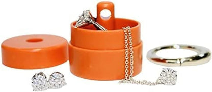 Travel Jewelry Box Case, Ring Holder on Shark Tank for Women Girls with Keychain, Small Jewelry Organizer Boxes Storage Case, Portable Key Chain