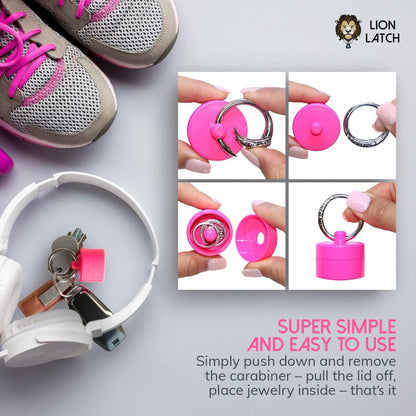 Travel Jewelry Box Case, Ring Holder on Shark Tank for Women Girls with Keychain, Small Jewelry Organizer Boxes Storage Case, Portable Key Chain
