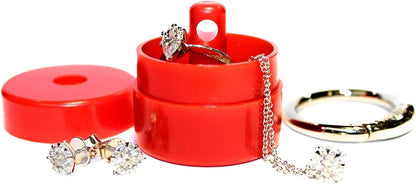 Travel Jewelry Box Case, Ring Holder on Shark Tank for Women Girls with Keychain, Small Jewelry Organizer Boxes Storage Case, Portable Key Chain