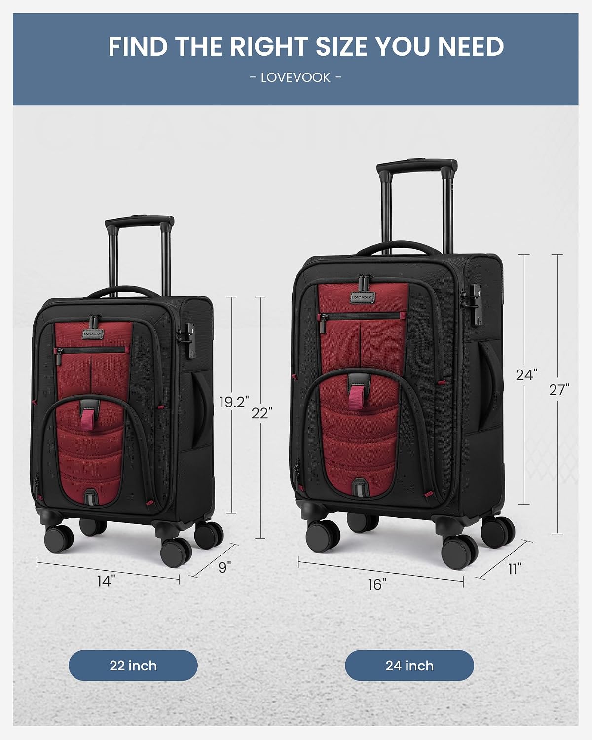 Carry On Luggage Airline Approved, Suitcases with Spinner Wheels, Softside Carry-on Luggage with TSA Lock for Men Women Business Trip, Lightweight Large Capacity Luggage for Travel, Grey