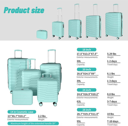 22×14×9 Airline Approved Carry On Luggage with Front Open Pocket, Spinner Wheels, ABS+PC Hardshell Small 20inch Suitcase with Protective Cover and Luggage Tag, Avocado Green