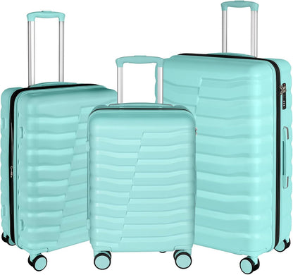 22×14×9 Airline Approved Carry On Luggage with Front Open Pocket, Spinner Wheels, ABS+PC Hardshell Small 20inch Suitcase with Protective Cover and Luggage Tag, Avocado Green