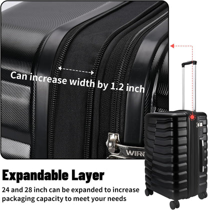 22×14×9 Airline Approved Carry On Luggage with Front Open Pocket, Spinner Wheels, ABS+PC Hardshell Small 20inch Suitcase with Protective Cover and Luggage Tag, Avocado Green
