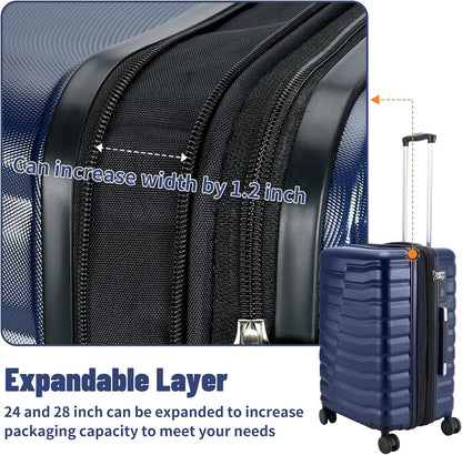 22×14×9 Airline Approved Carry On Luggage with Front Open Pocket, Spinner Wheels, ABS+PC Hardshell Small 20inch Suitcase with Protective Cover and Luggage Tag, Avocado Green