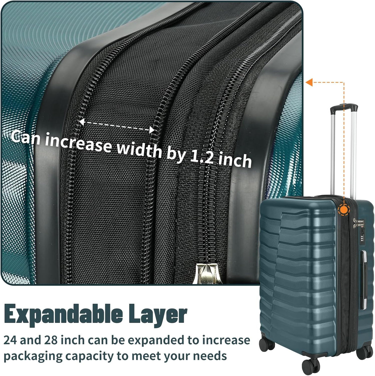 22×14×9 Airline Approved Carry On Luggage with Front Open Pocket, Spinner Wheels, ABS+PC Hardshell Small 20inch Suitcase with Protective Cover and Luggage Tag, Avocado Green