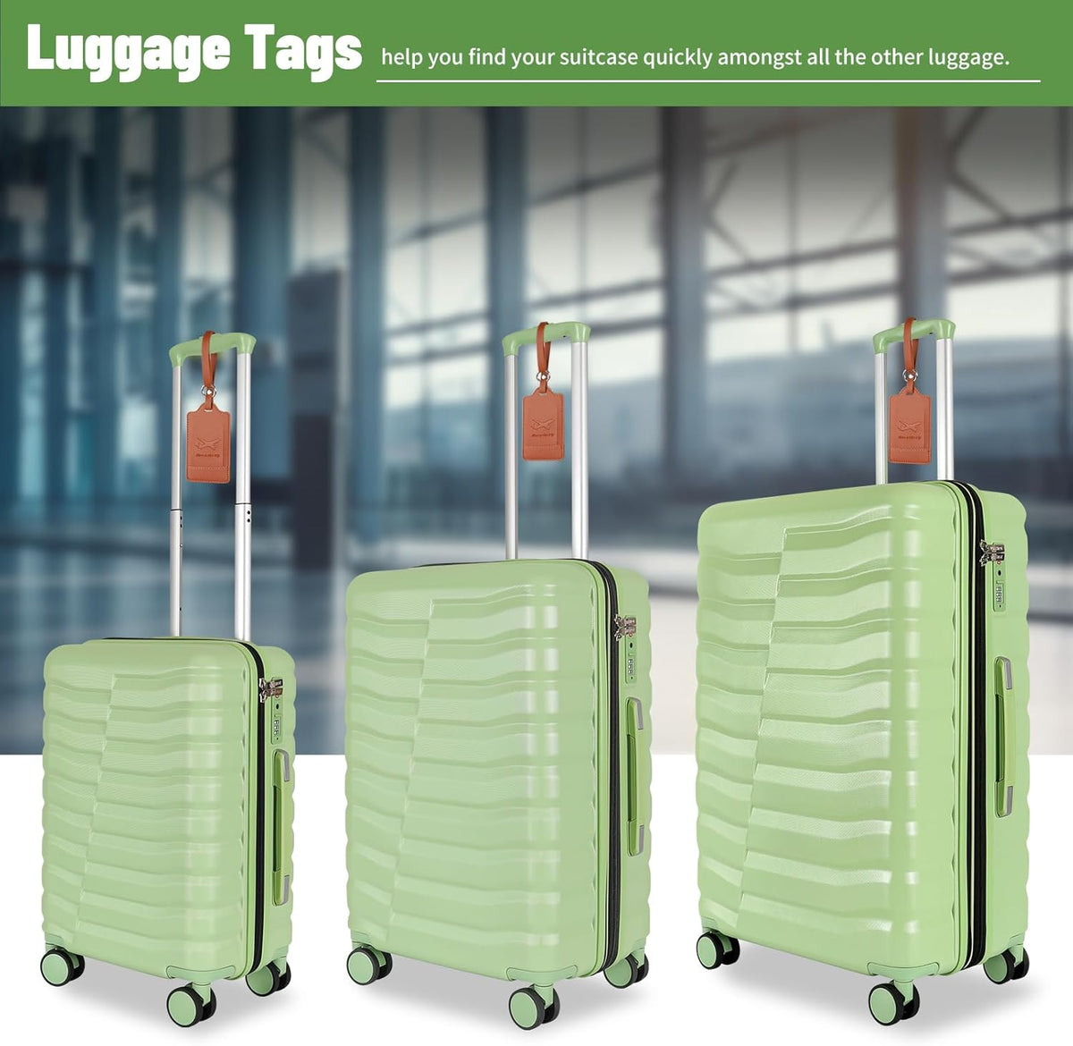 22×14×9 Airline Approved Carry On Luggage with Front Open Pocket, Spinner Wheels, ABS+PC Hardshell Small 20inch Suitcase with Protective Cover and Luggage Tag, Avocado Green