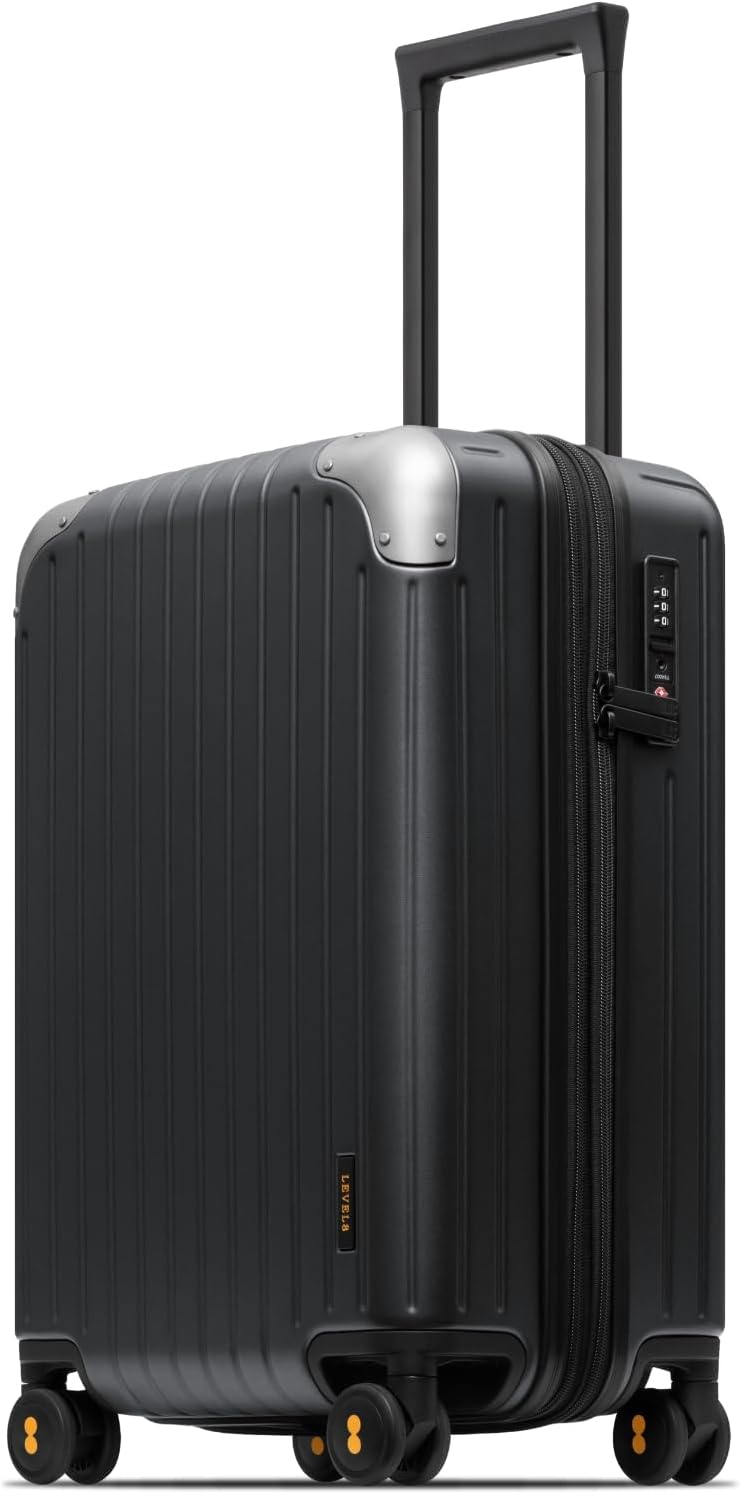 Carry on Luggage Airline Approved, Hardshell Suitcases with Spinner Wheels, PC Expandable Luggage, 20 Inch, Black