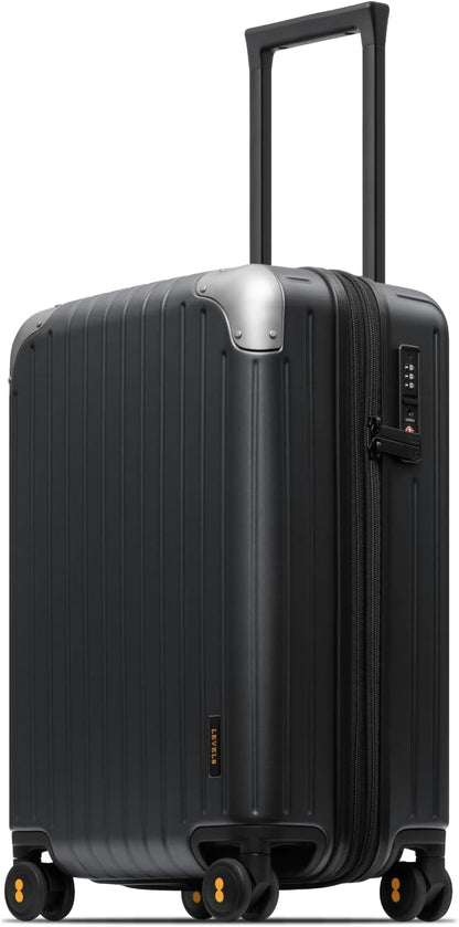Carry on Luggage Airline Approved, Hardshell Suitcases with Spinner Wheels, PC Expandable Luggage, 20 Inch, Black