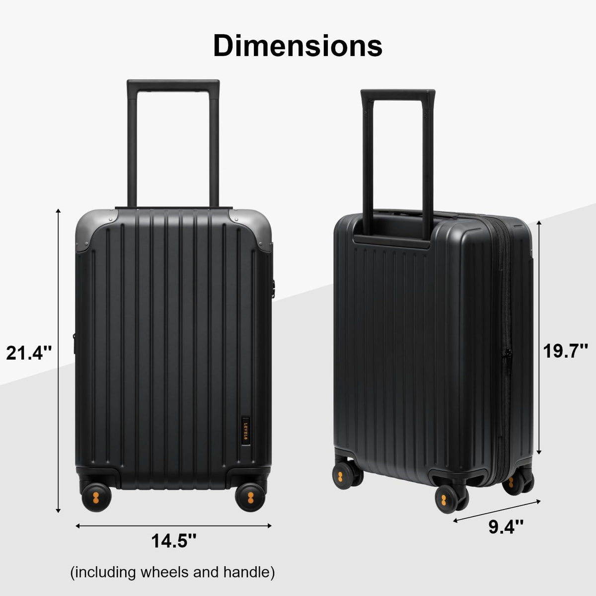 Carry on Luggage Airline Approved, Hardshell Suitcases with Spinner Wheels, PC Expandable Luggage, 20 Inch, Black