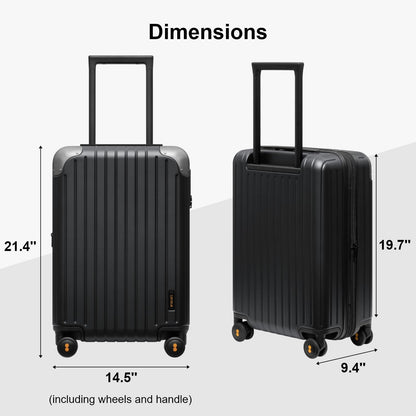 Carry on Luggage Airline Approved, Hardshell Suitcases with Spinner Wheels, PC Expandable Luggage, 20 Inch, Black