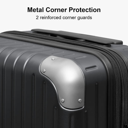 Carry on Luggage Airline Approved, Hardshell Suitcases with Spinner Wheels, PC Expandable Luggage, 20 Inch, Black