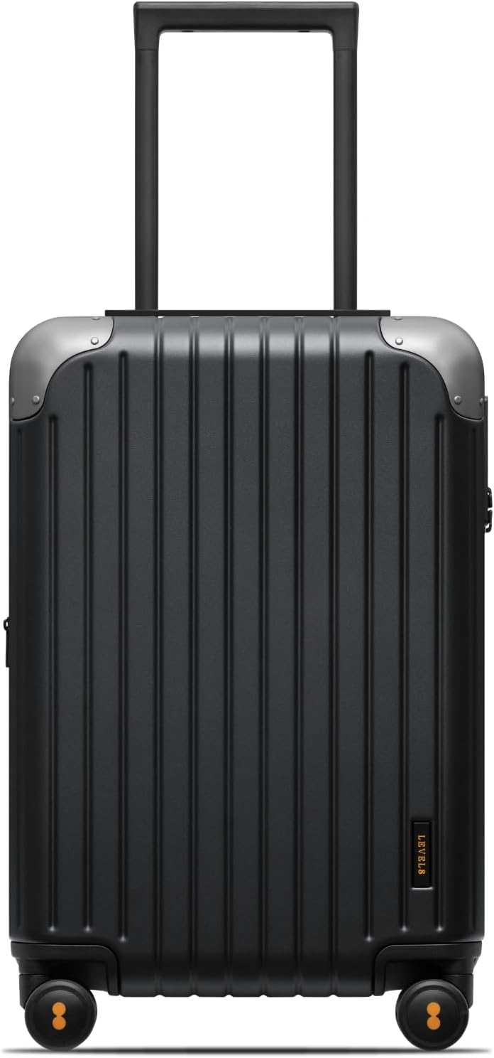 Carry on Luggage Airline Approved, Hardshell Suitcases with Spinner Wheels, PC Expandable Luggage, 20 Inch, Black