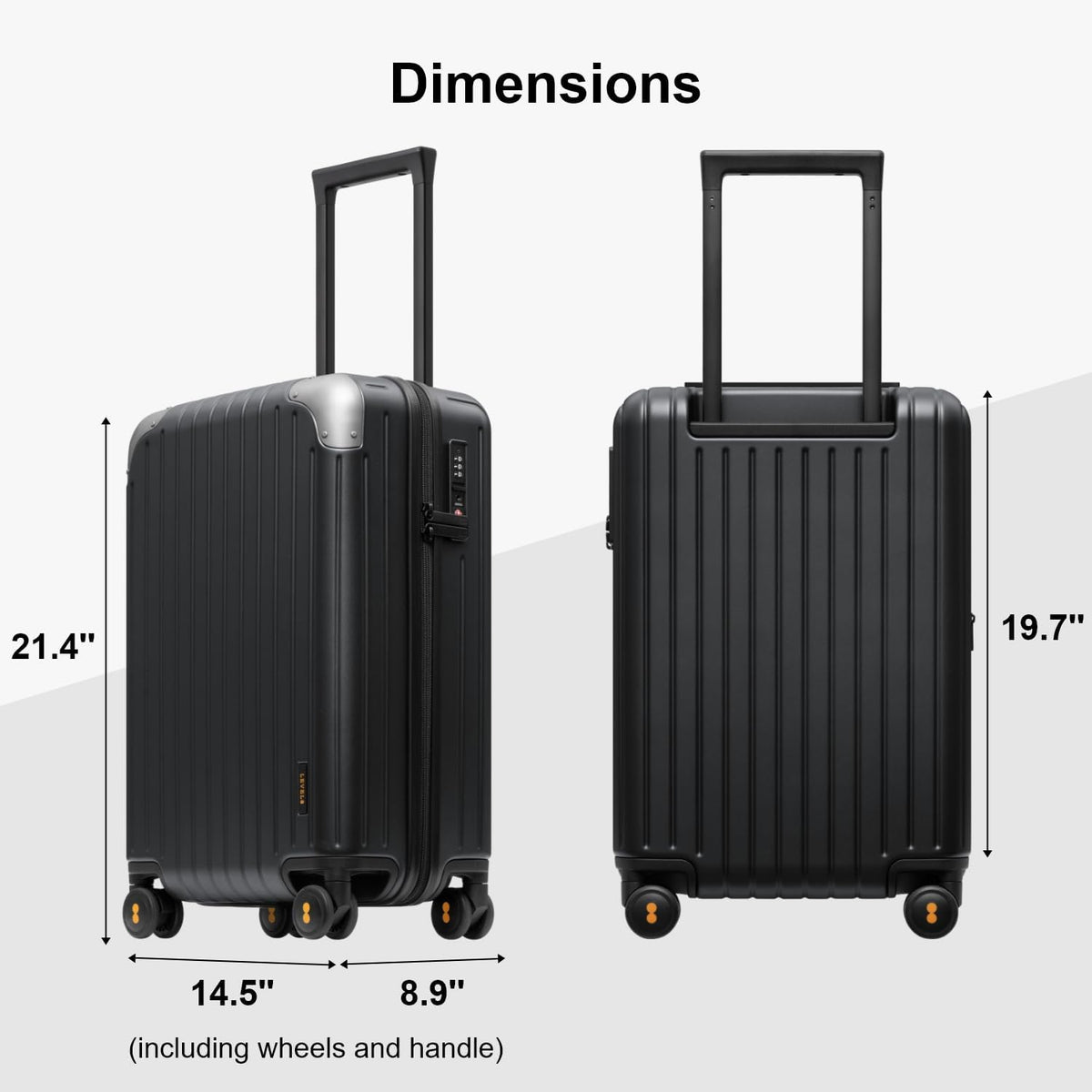Carry on Luggage Airline Approved, Hardshell Suitcases with Spinner Wheels, PC Expandable Luggage, 20 Inch, Black