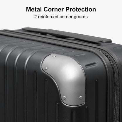 Carry on Luggage Airline Approved, Hardshell Suitcases with Spinner Wheels, PC Expandable Luggage, 20 Inch, Black