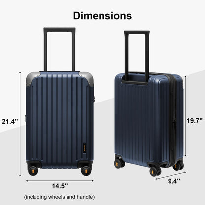 Carry on Luggage Airline Approved, Hardshell Suitcases with Spinner Wheels, PC Expandable Luggage, 20 Inch, Black