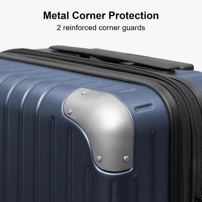 Carry on Luggage Airline Approved, Hardshell Suitcases with Spinner Wheels, PC Expandable Luggage, 20 Inch, Black