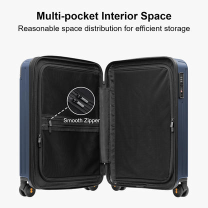Carry on Luggage Airline Approved, Hardshell Suitcases with Spinner Wheels, PC Expandable Luggage, 20 Inch, Black