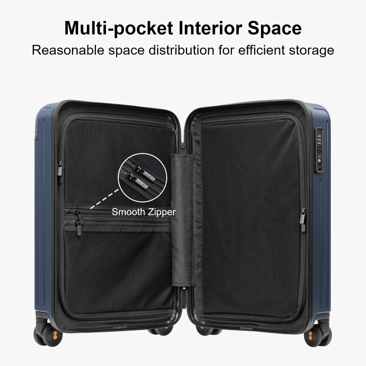 Carry on Luggage Airline Approved, Hardshell Suitcases with Spinner Wheels, PC Expandable Luggage, 20 Inch, Black