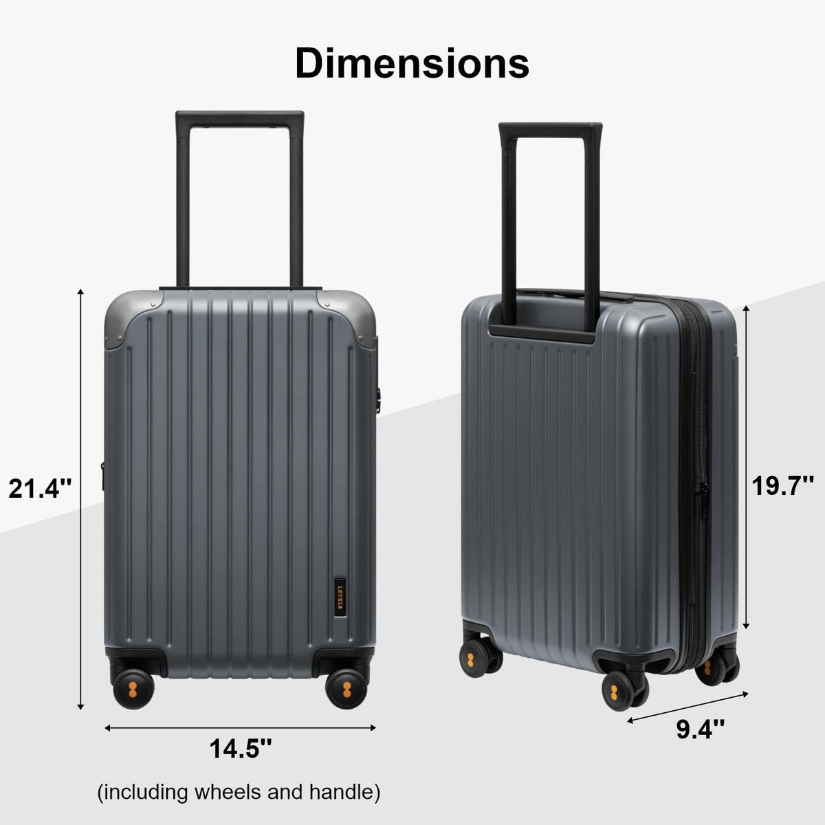 Carry on Luggage Airline Approved, Hardshell Suitcases with Spinner Wheels, PC Expandable Luggage, 20 Inch, Black