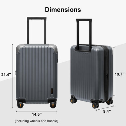 Carry on Luggage Airline Approved, Hardshell Suitcases with Spinner Wheels, PC Expandable Luggage, 20 Inch, Black
