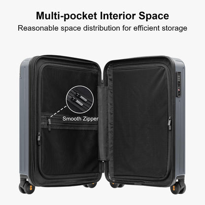 Carry on Luggage Airline Approved, Hardshell Suitcases with Spinner Wheels, PC Expandable Luggage, 20 Inch, Black