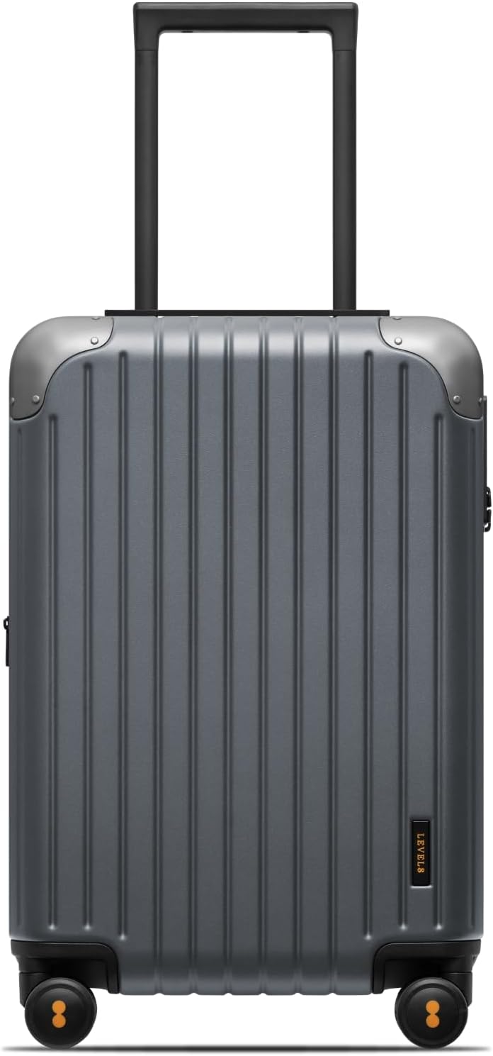 Carry on Luggage Airline Approved, Hardshell Suitcases with Spinner Wheels, PC Expandable Luggage, 20 Inch, Black
