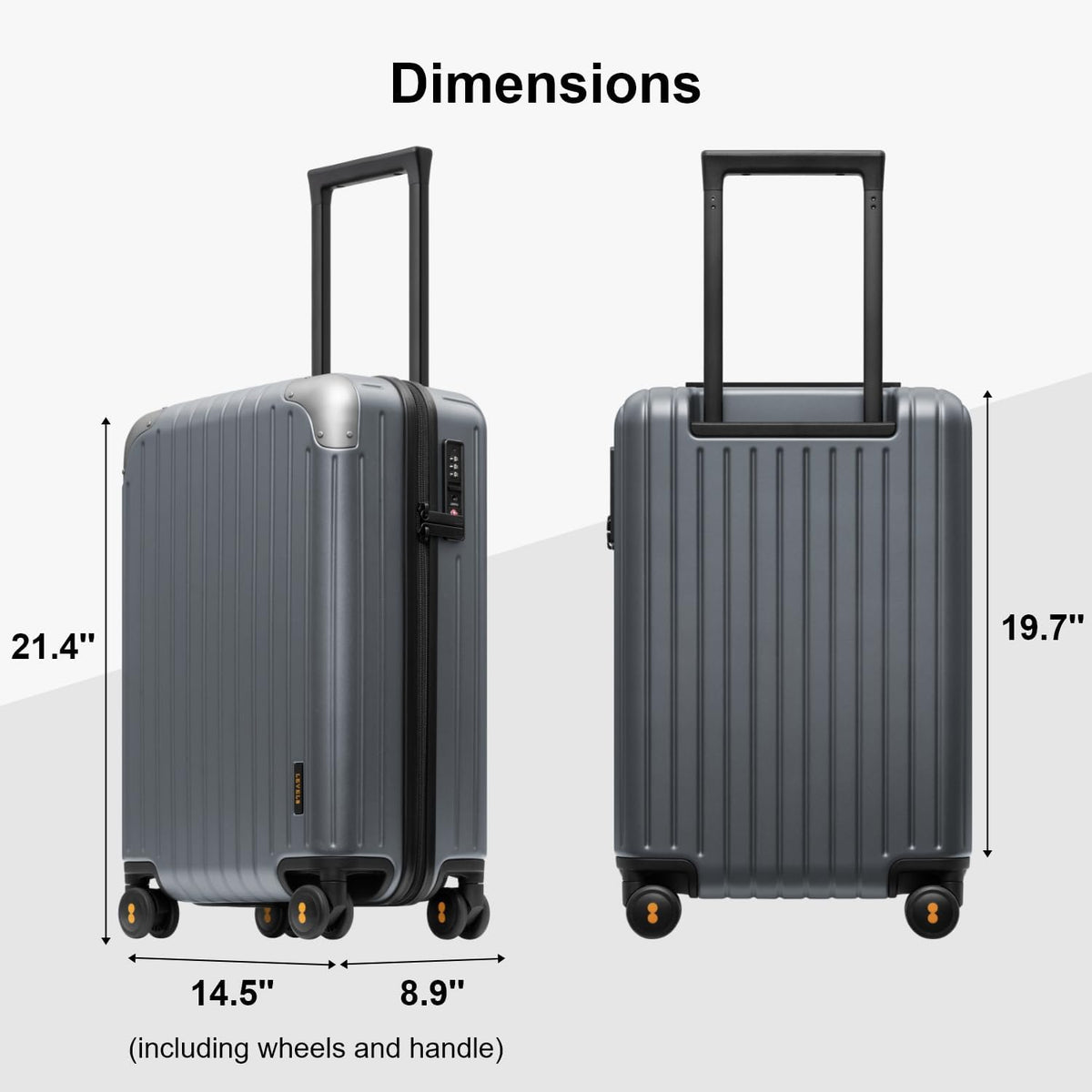 Carry on Luggage Airline Approved, Hardshell Suitcases with Spinner Wheels, PC Expandable Luggage, 20 Inch, Black